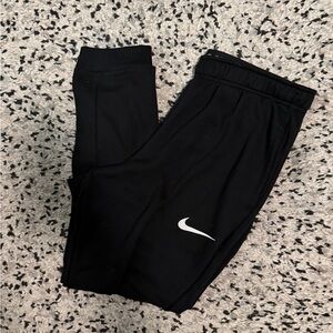 Nike Kids Black Sweatpants with White Logo
